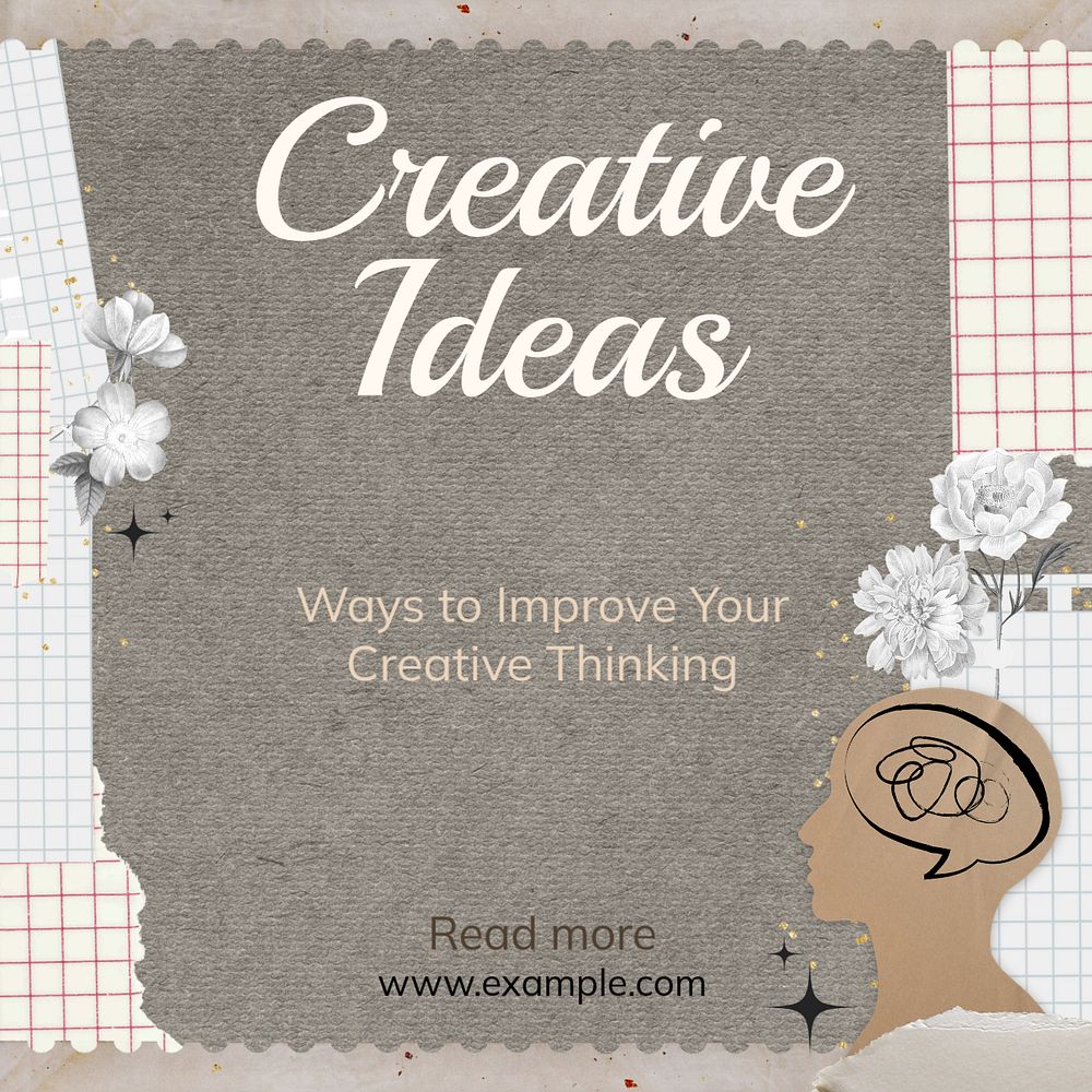 Creative ideas Instagram post template, editable design