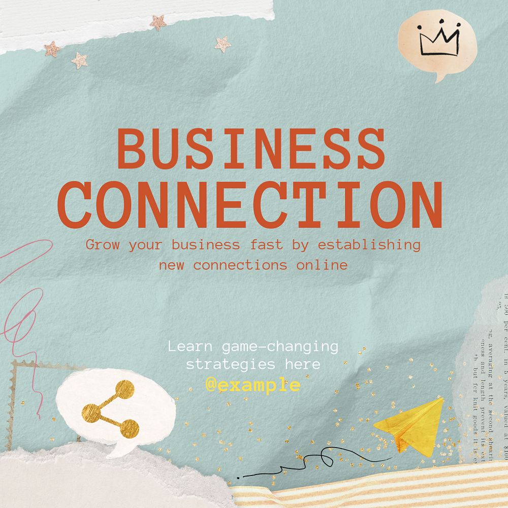 Business connection Instagram post template, editable design