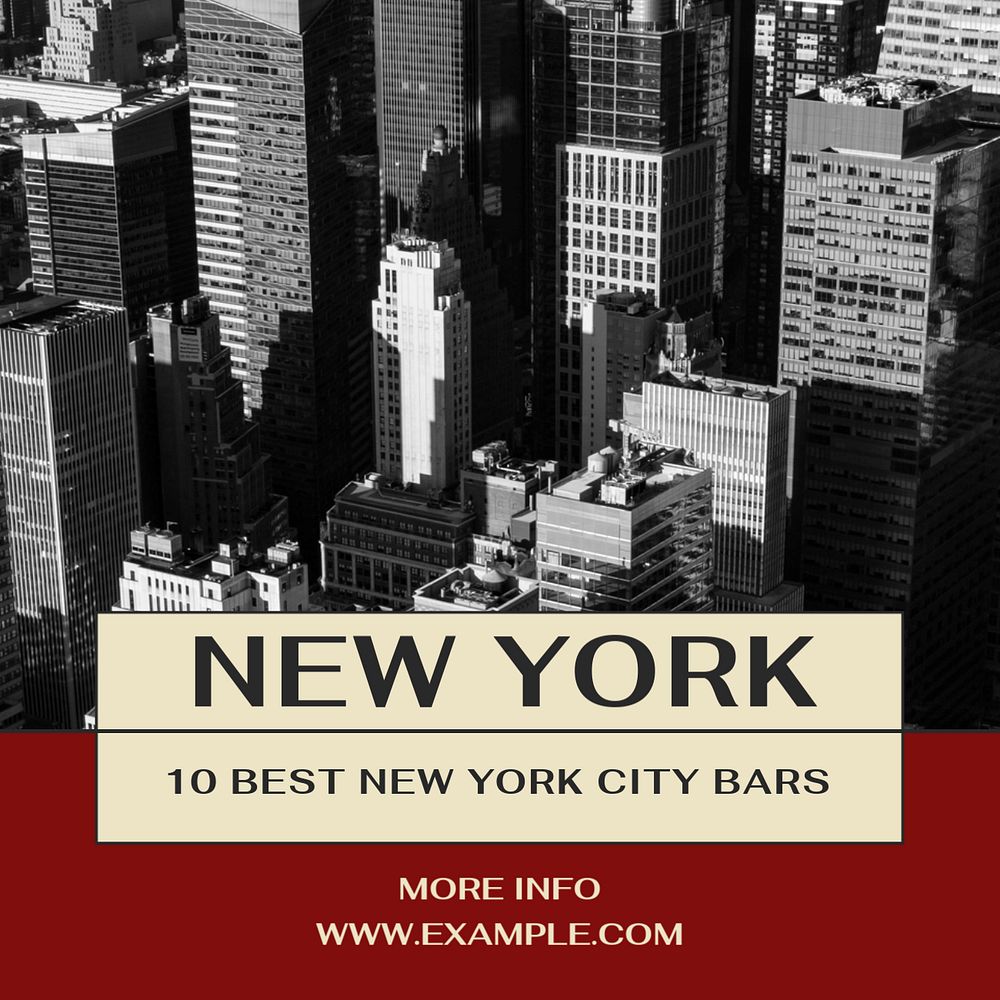 New York city Instagram post template, editable social media ad