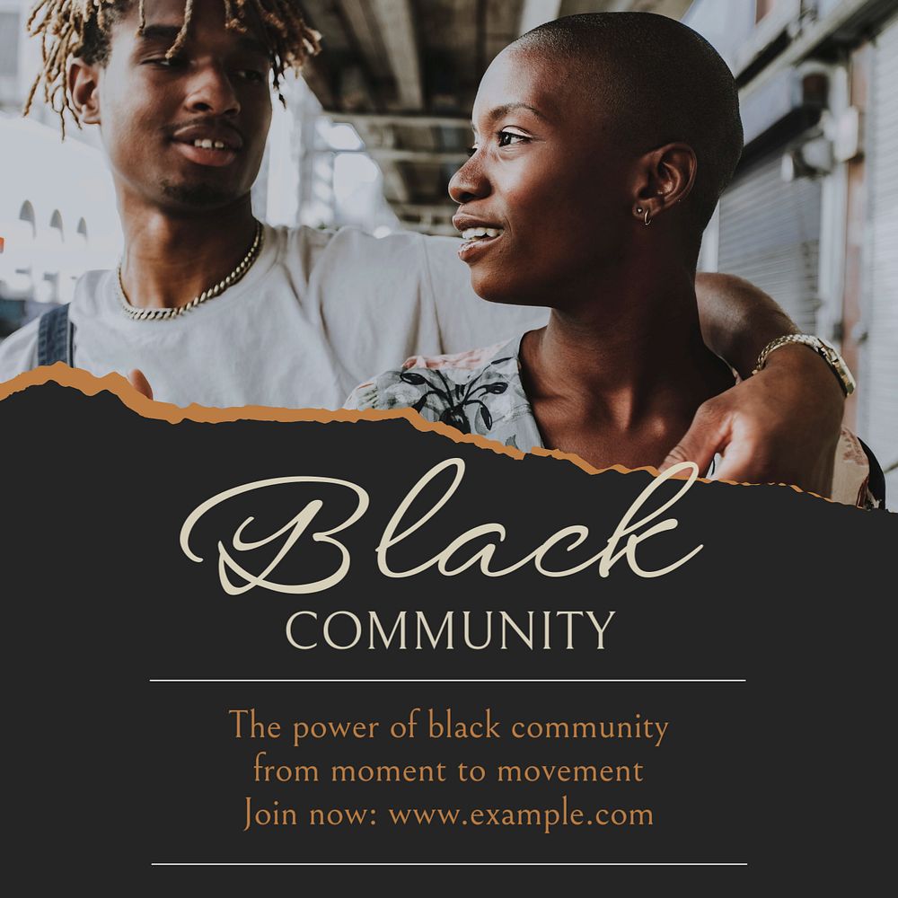 Black community movement Instagram post template, editable social media ad