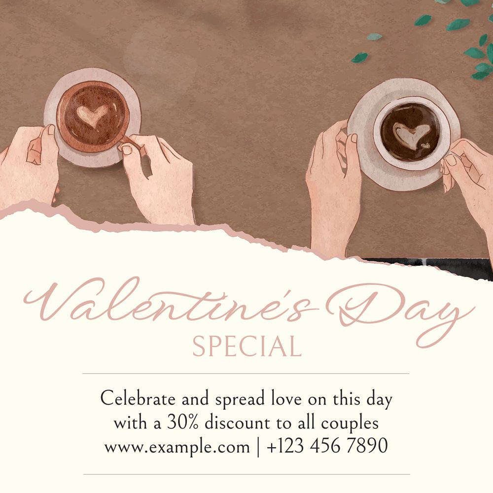 Valentine's day special Instagram post template, editable social media ad