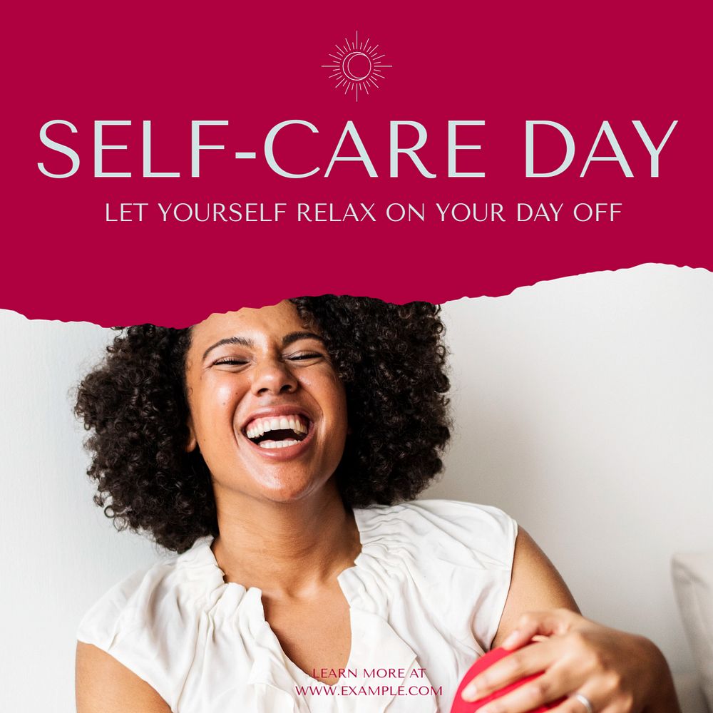 Self-care day Instagram post template, editable social media ad