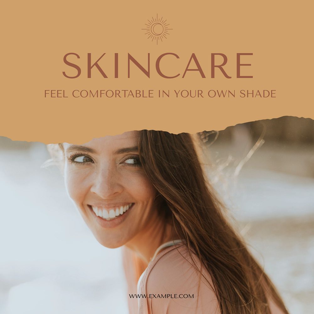 Skincare Instagram post template, editable social media ad