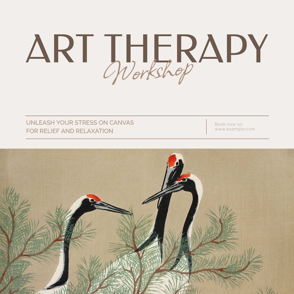 Art therapy Instagram post template, editable social media ad