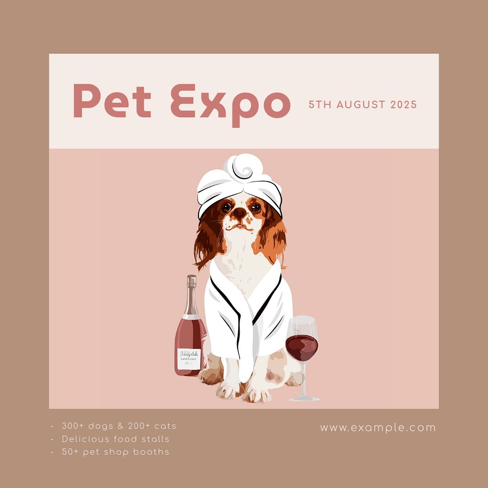 Pet expo Instagram post template, editable social media ad