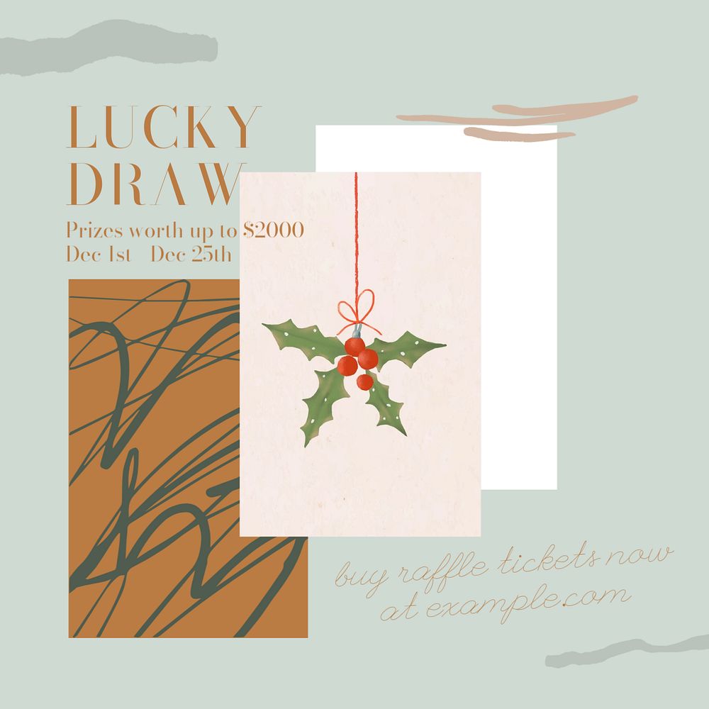 Christmas lucky draw Instagram post template, editable social media ad