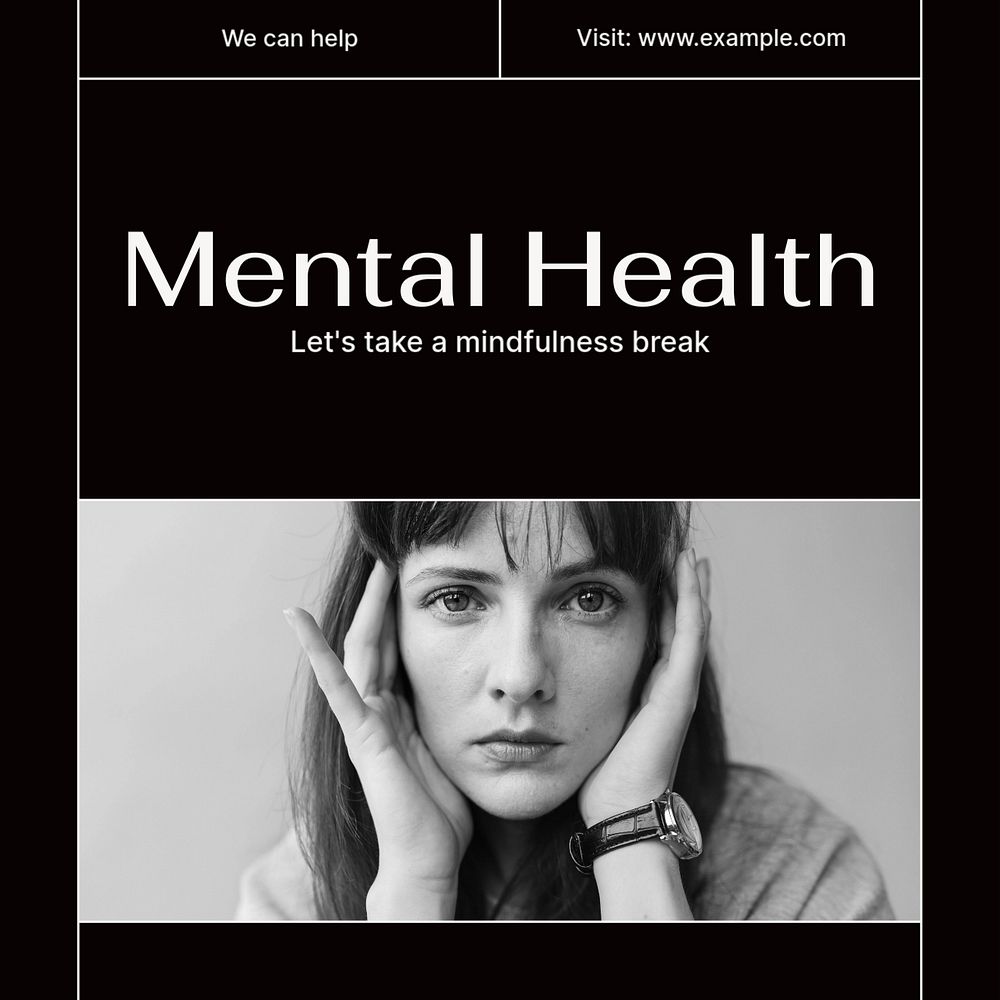 Mental health Instagram post template, editable social media ad