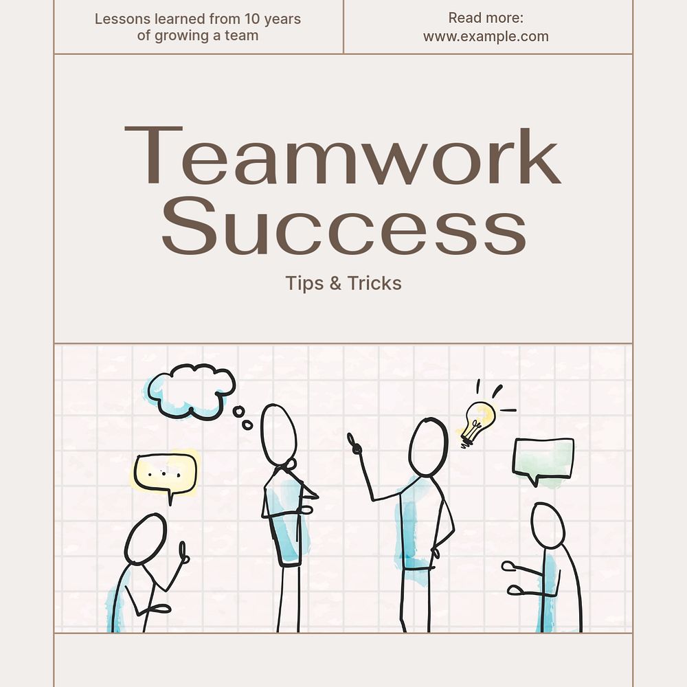 Teamwork Instagram post template, editable social media ad