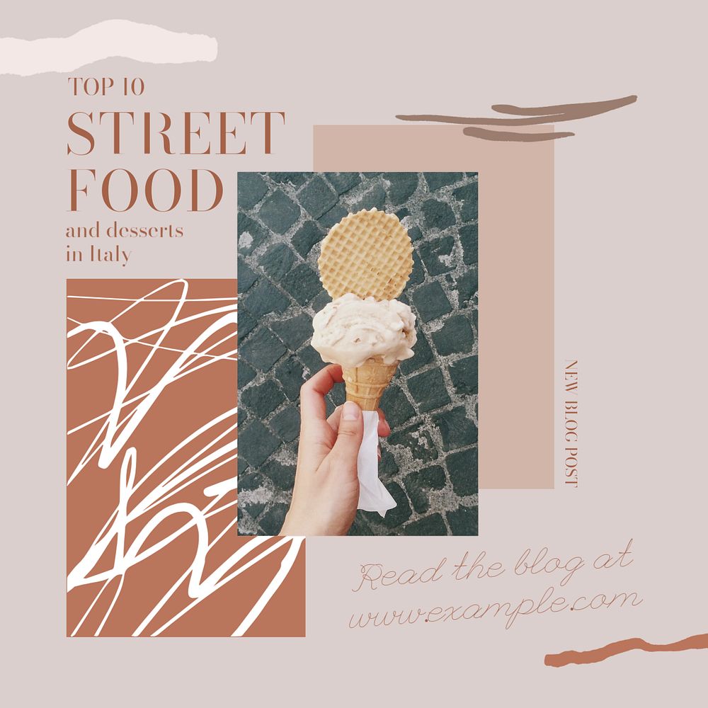 Street food Instagram post template, editable social media ad