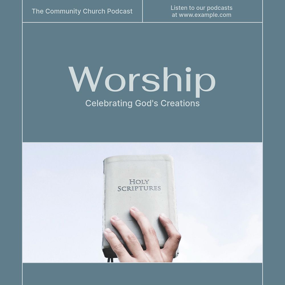 Worship god Instagram post template, editable social media ad