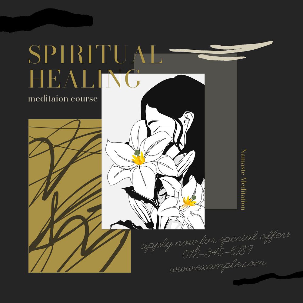 Spiritual healing Instagram post template, editable social media ad