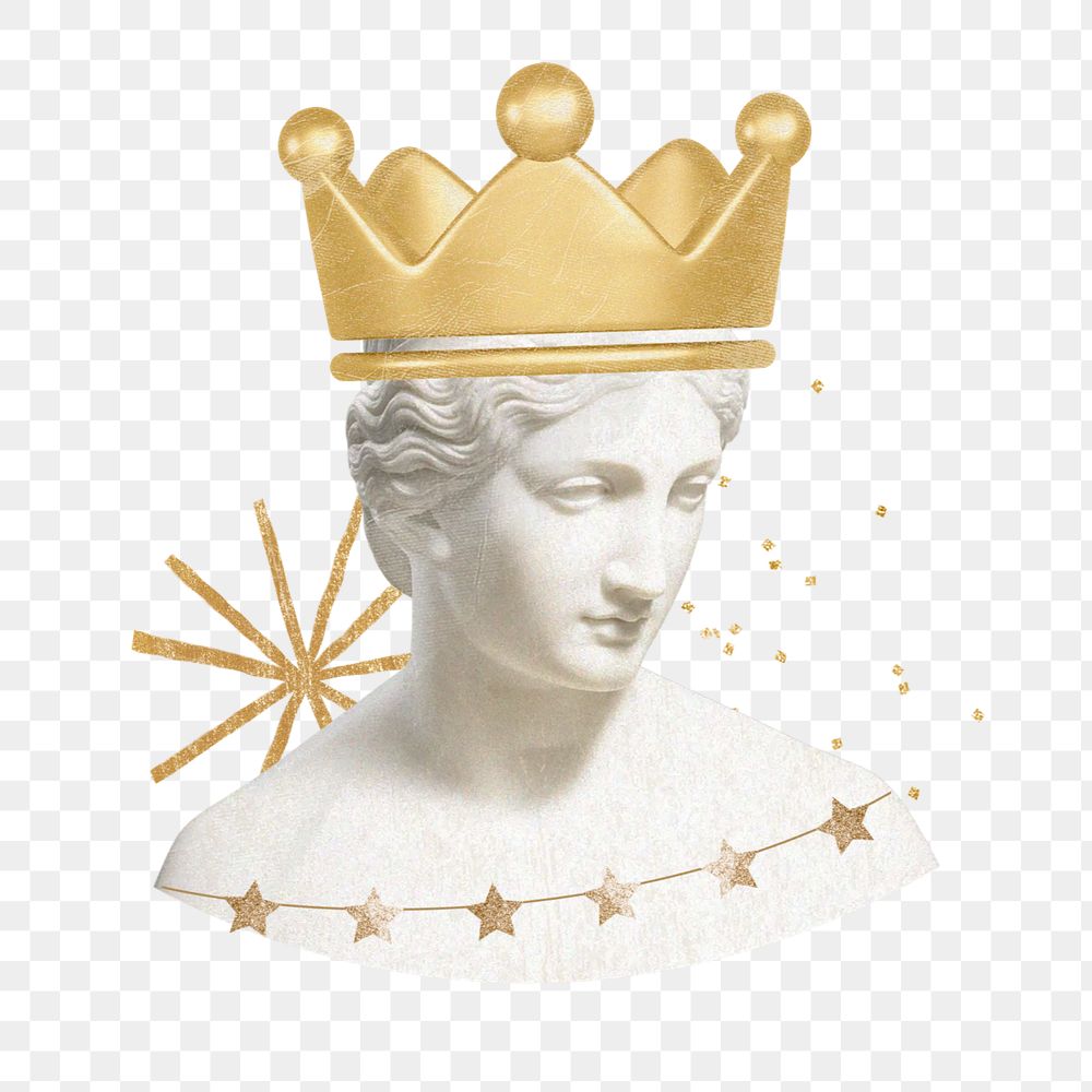 Greek Goddess queen statue png, creative remix, editable design