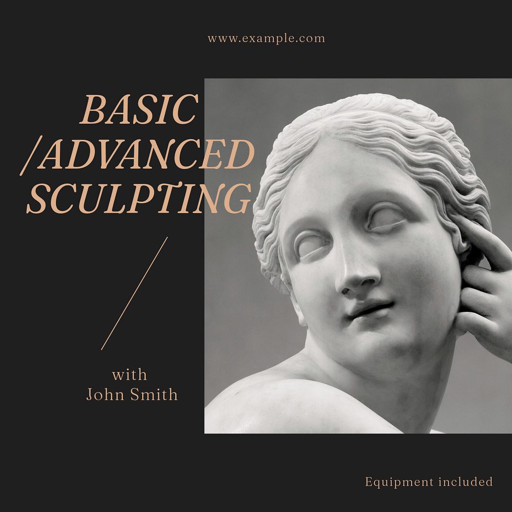 Sculpting class Instagram post template, editable social media ad