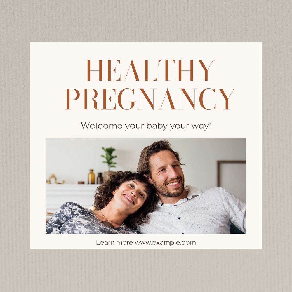 Pregnancy clinic Instagram post template, editable social media ad