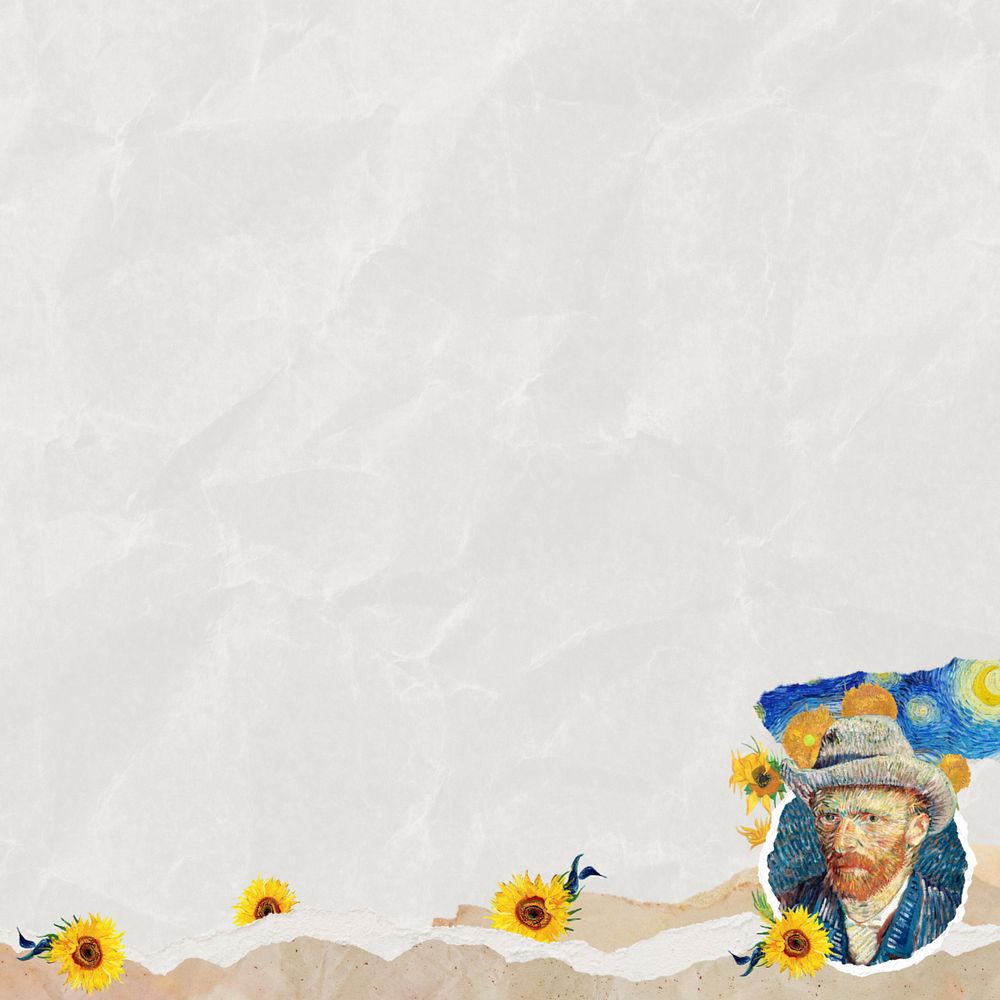 Ripped paper border, editable Van Gogh's self-portrait design, remixed by rawpixel