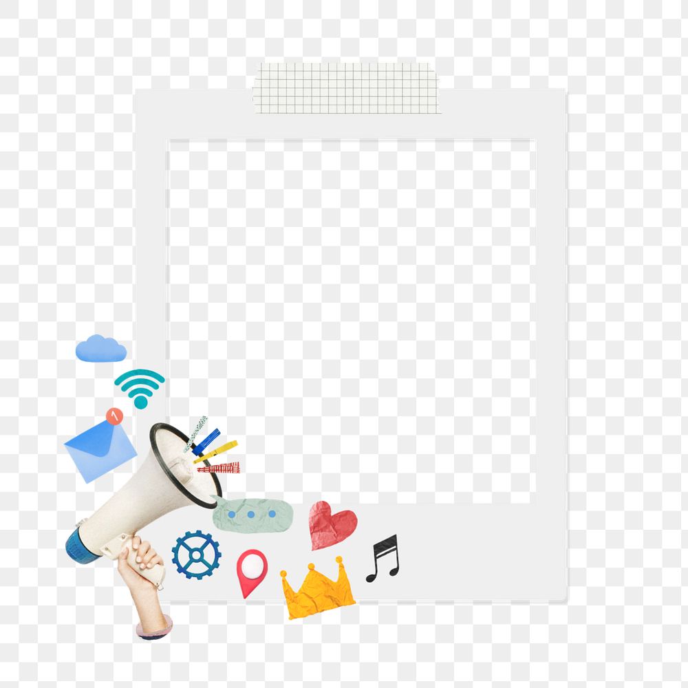 Instant picture frame element png digital marketing sticker, editable collage element design