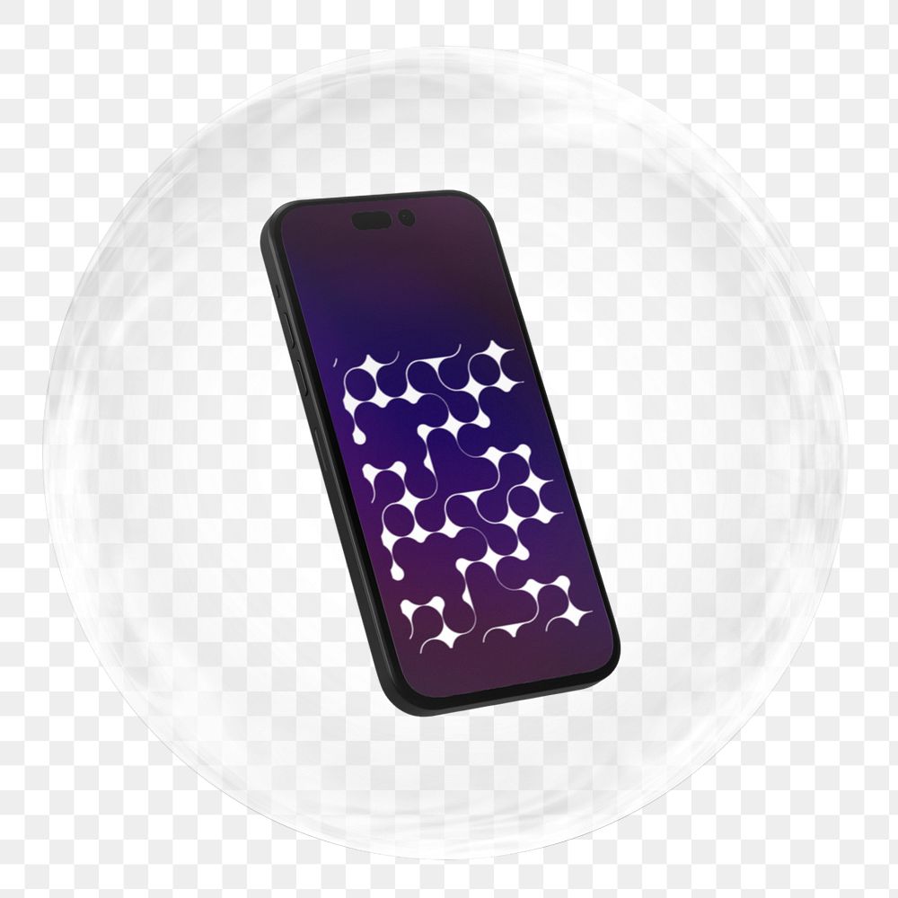 Mobile screen mockup element png, customizable 3D abstract geometric design