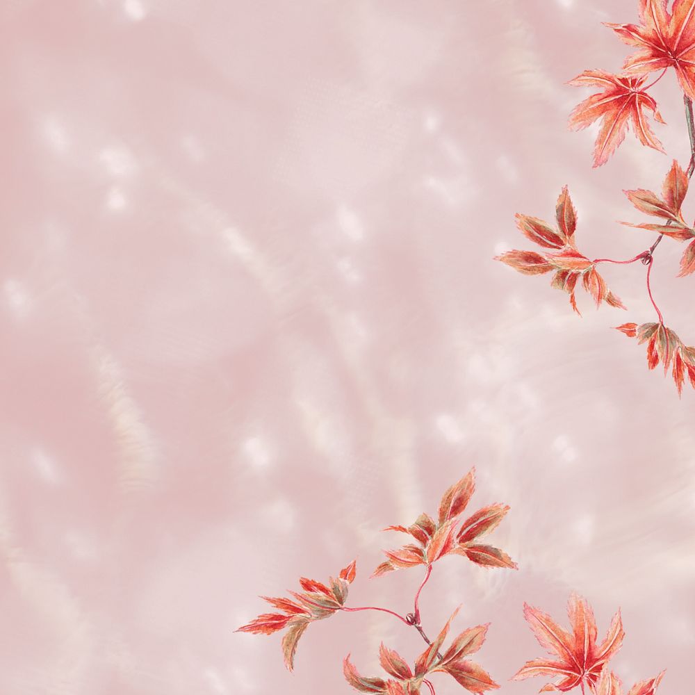 Flower border, editable water texture design, remixed by rawpixel