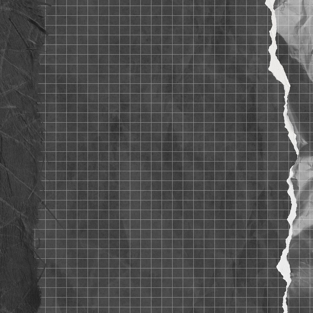 Editable black grid paper, ripped border collage design