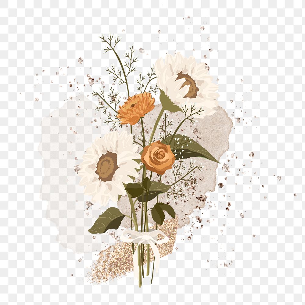 Editable vintage flower png element, element design