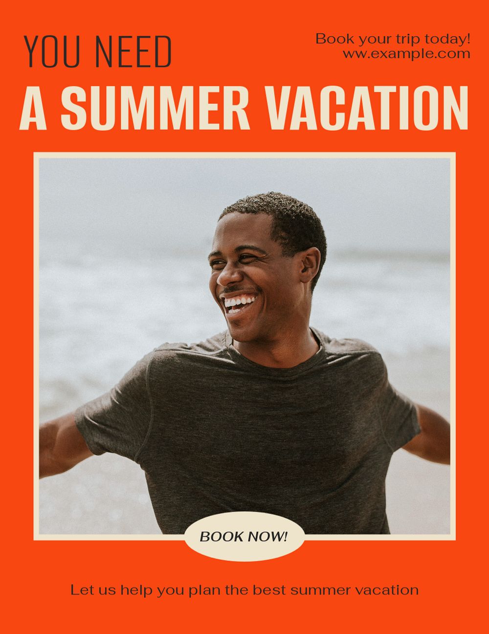 Summer vacation flyer template, editable text & design