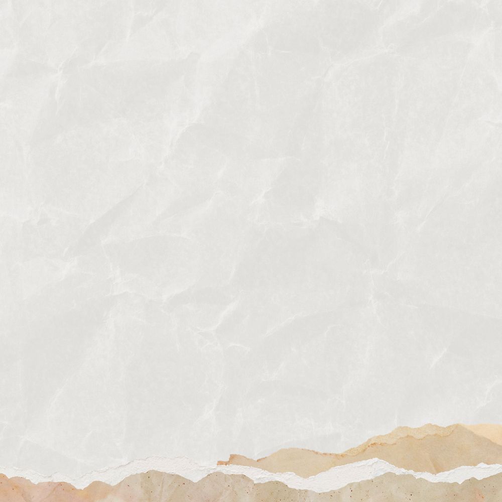 Ripped beige paper border, editable wrinkled off-white background