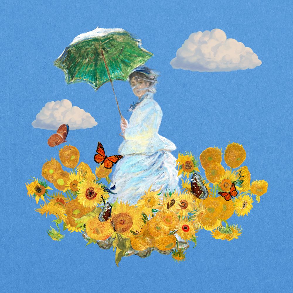 Madame Monet collage element, customizable design. Famous artwork remixed by rawpixel.