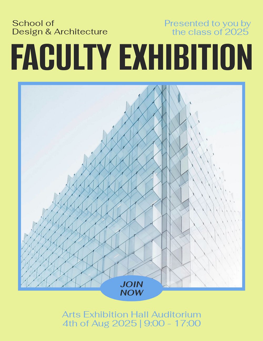 Faculty exhibition flyer template, editable text & design