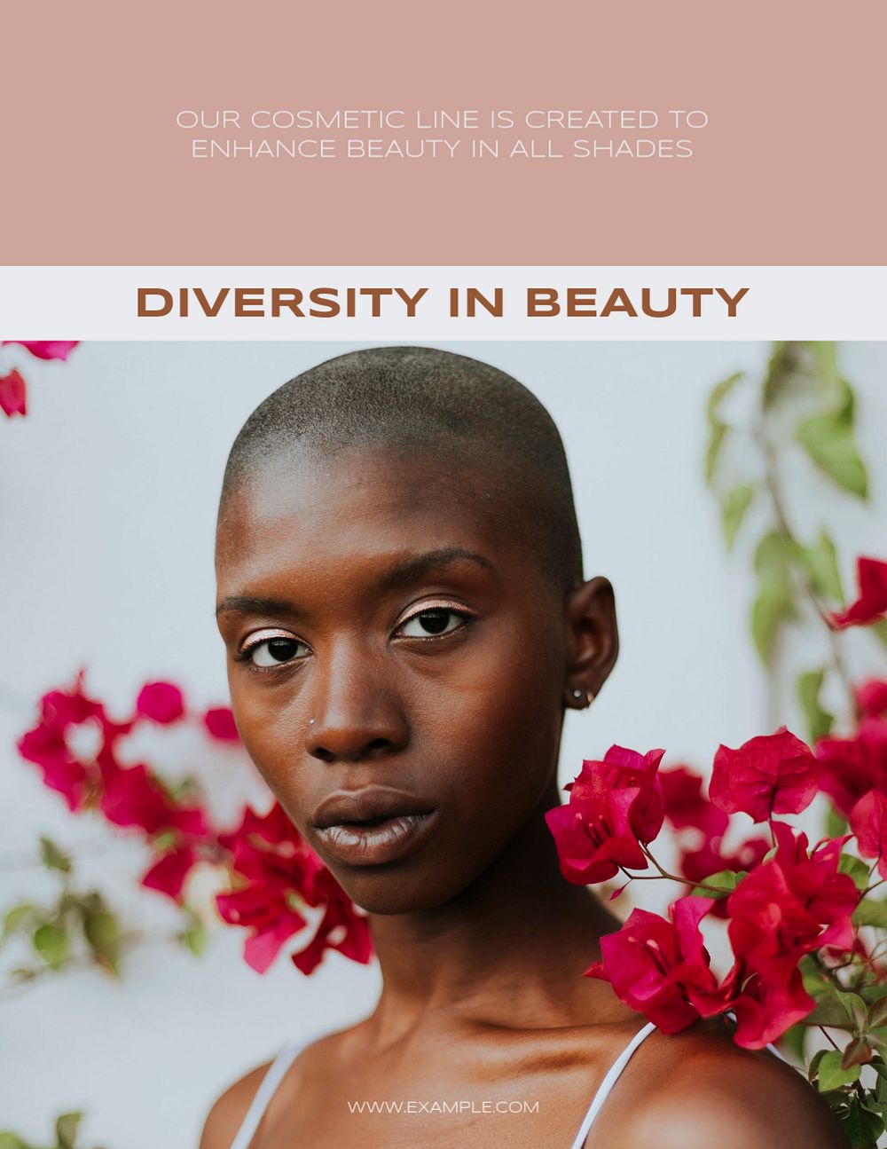 Diversity in beauty flyer template, editable ad