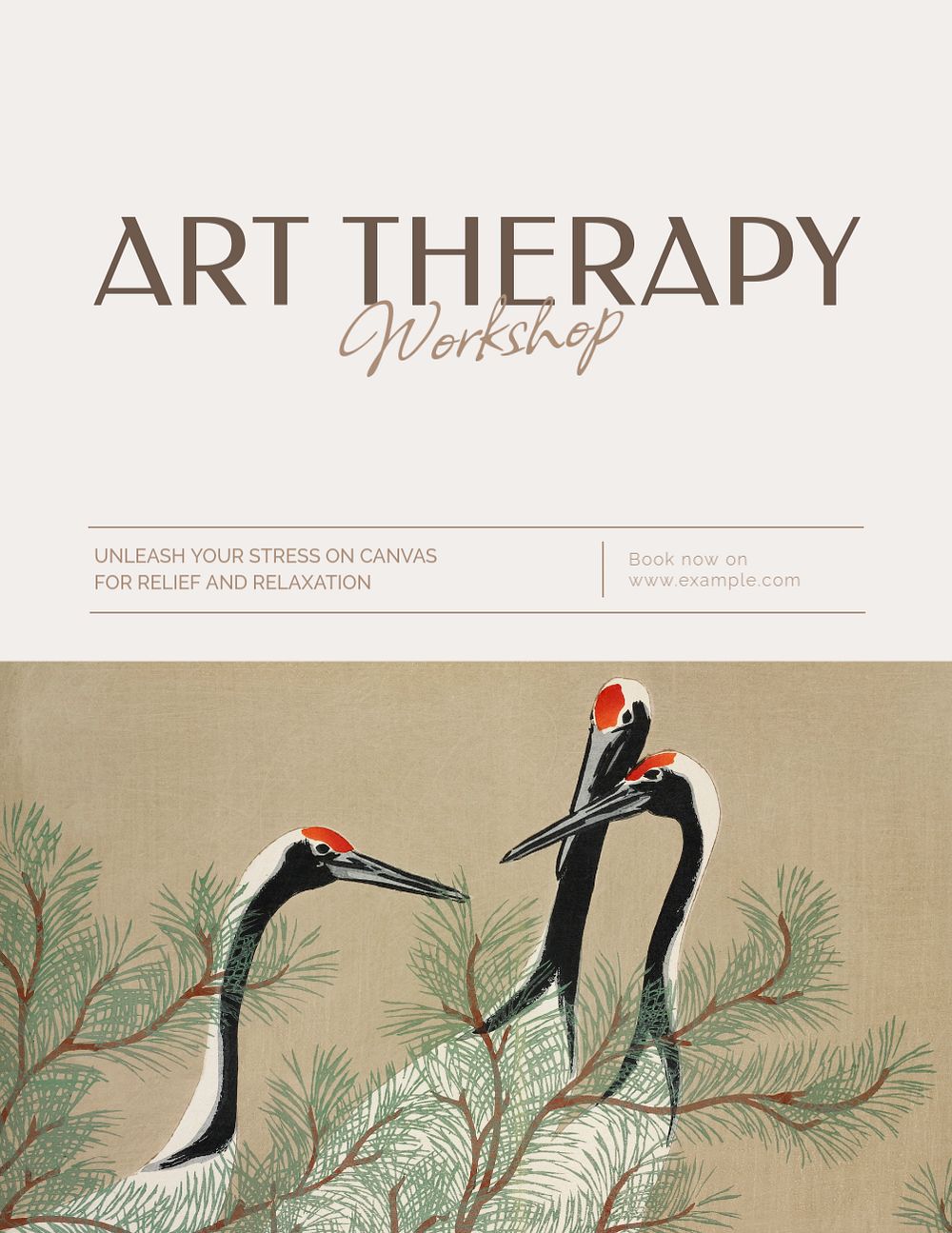 Art therapy flyer template, editable ad