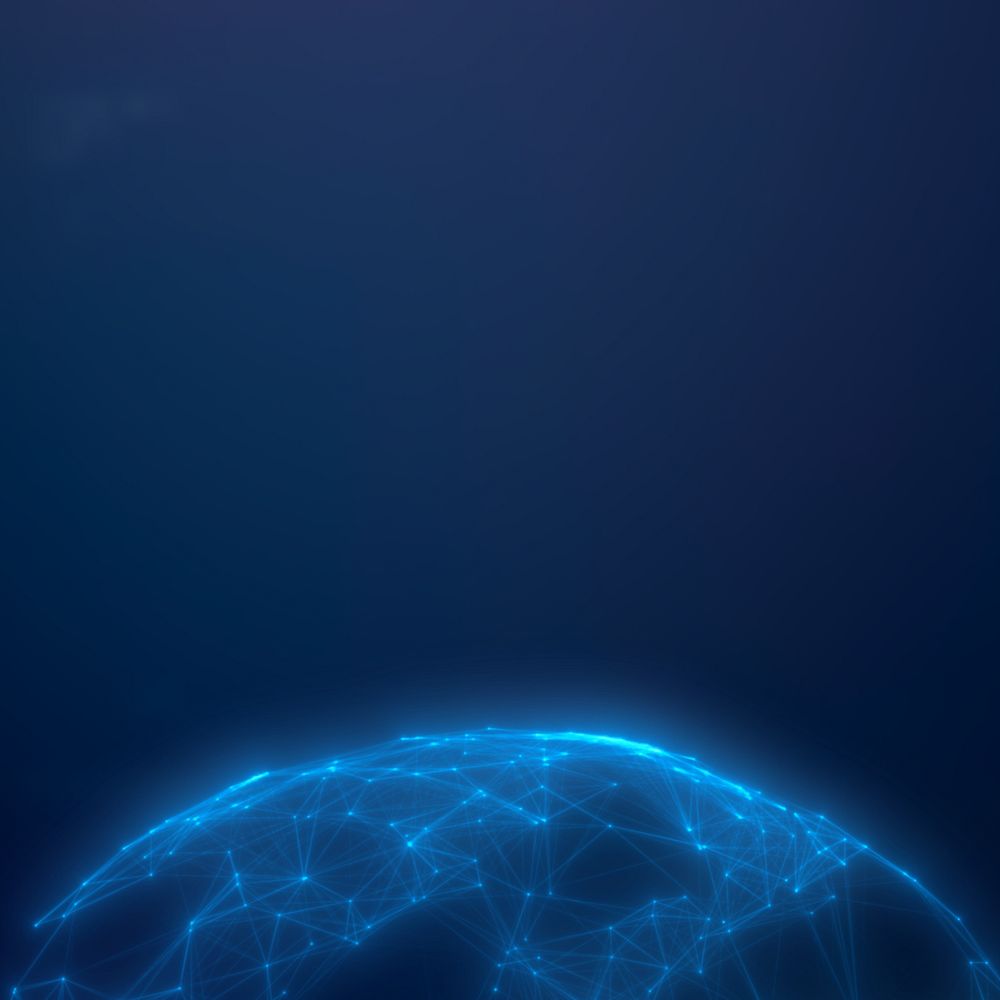 Global network blue background, editable digital remix design