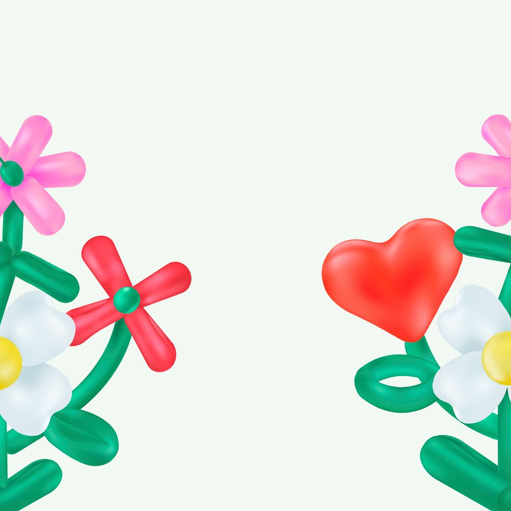 Flower balloon art, editable cute design