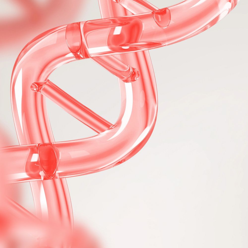 DNA double helix red background, editable science remix design