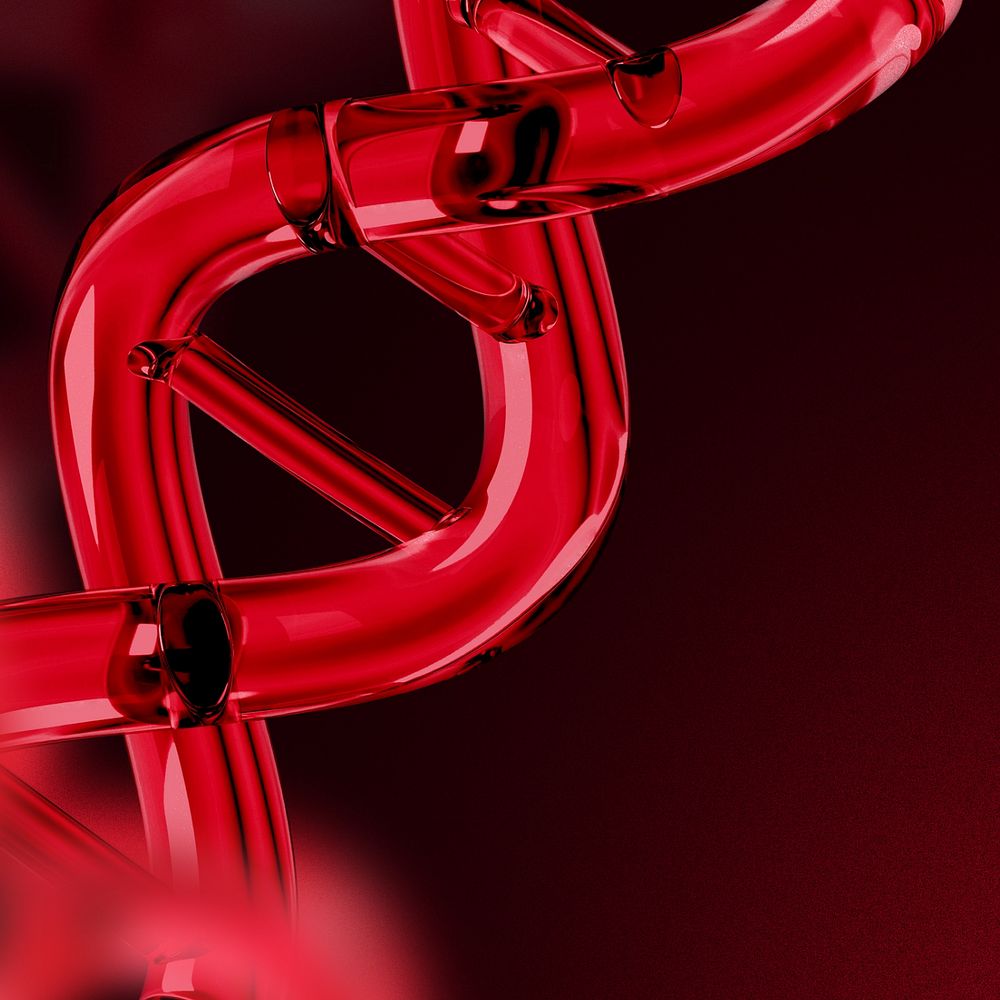 Science red DNA background, editable remix design