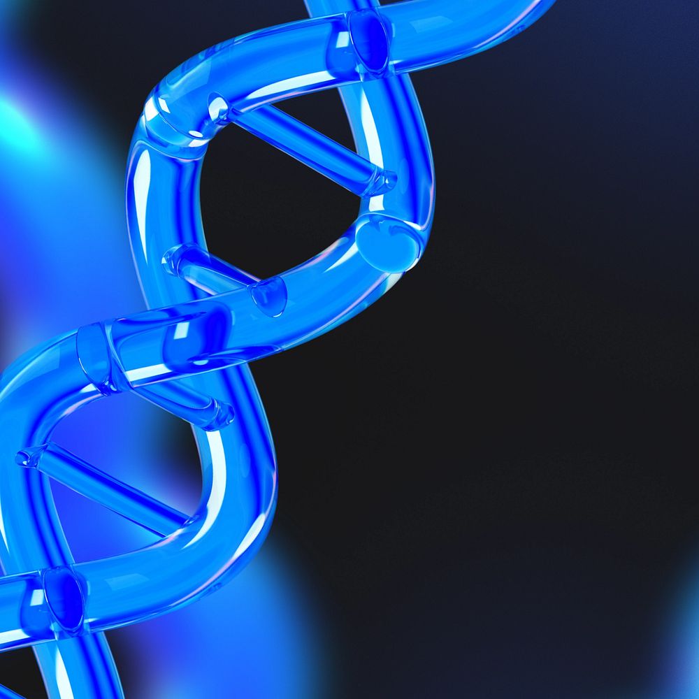 Science blue DNA background, editable remix design