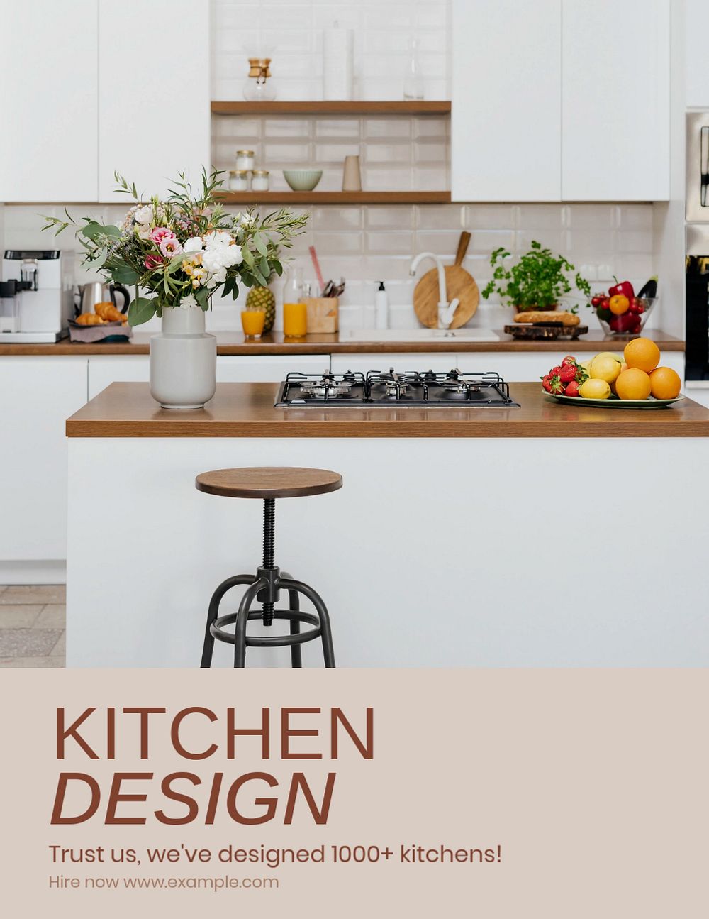 Kitchen design flyer template, editable ad