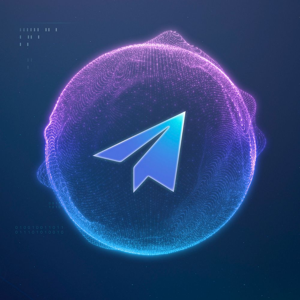 Editable blue paper plane, communication technology