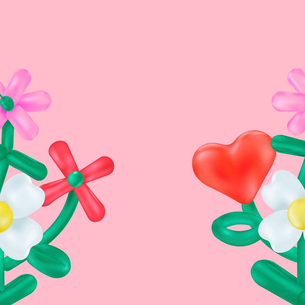 Flower balloon art, editable cute design