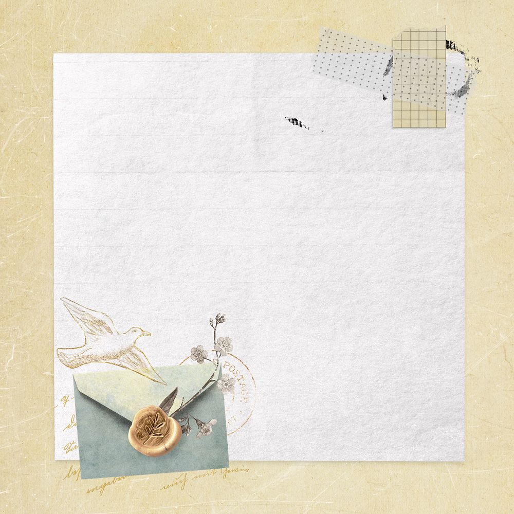 Ephemera notepaper, editable aesthetic collate remix design