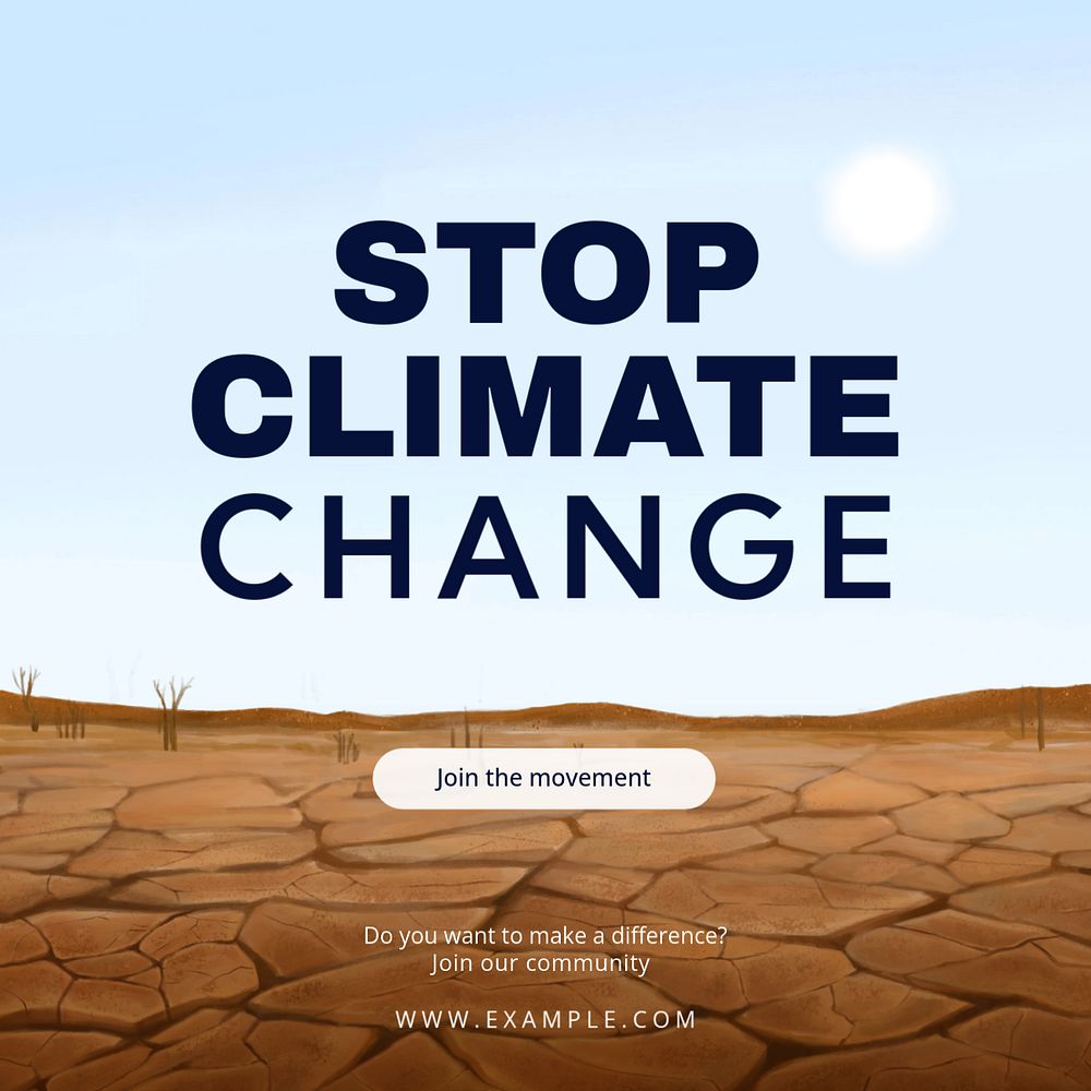 Stop Climate Change Instagram post template, editable aesthetic paint remix 