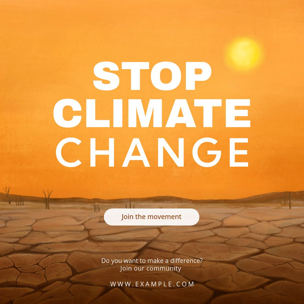 Stop Climate Change Instagram post template, editable aesthetic paint remix 