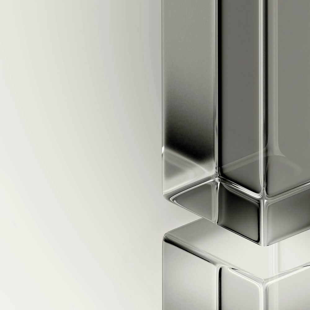 Editable gray glass pillar, 3D geometric shape