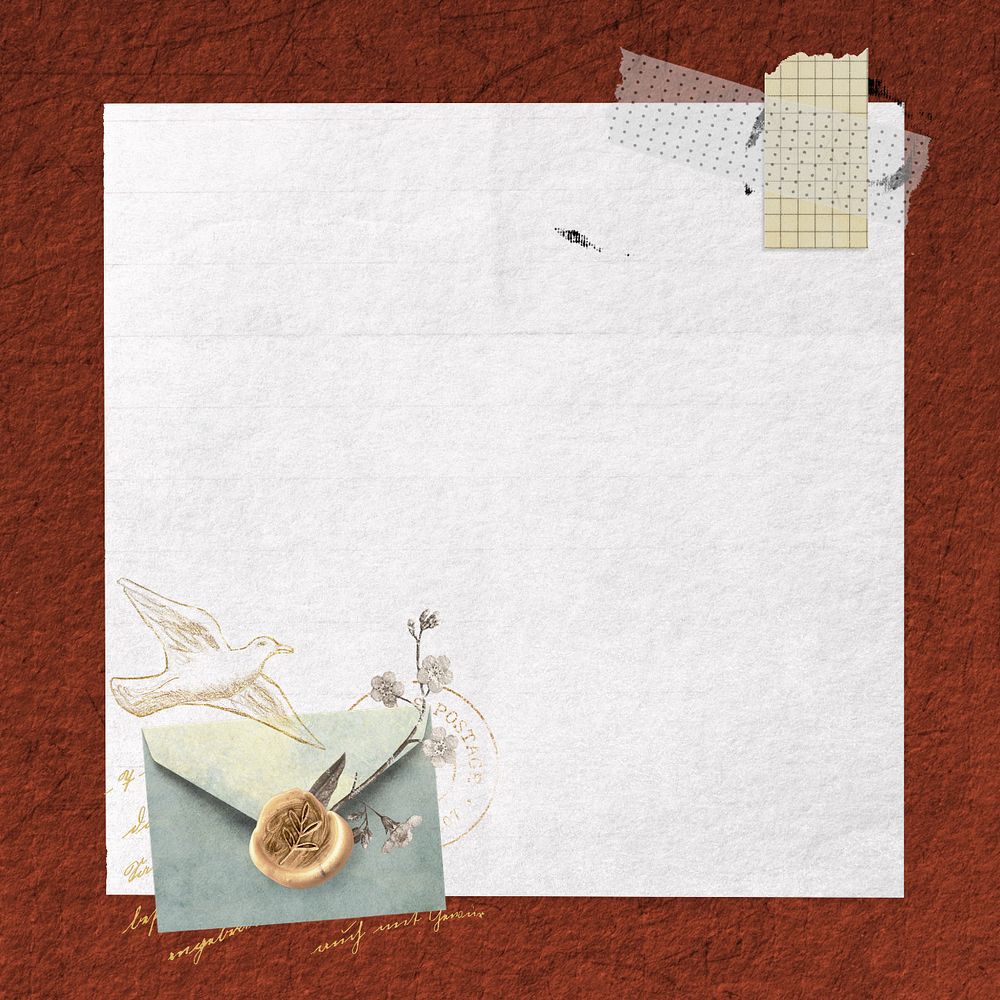 Editable ephemera notepaper, aesthetic collate remix design