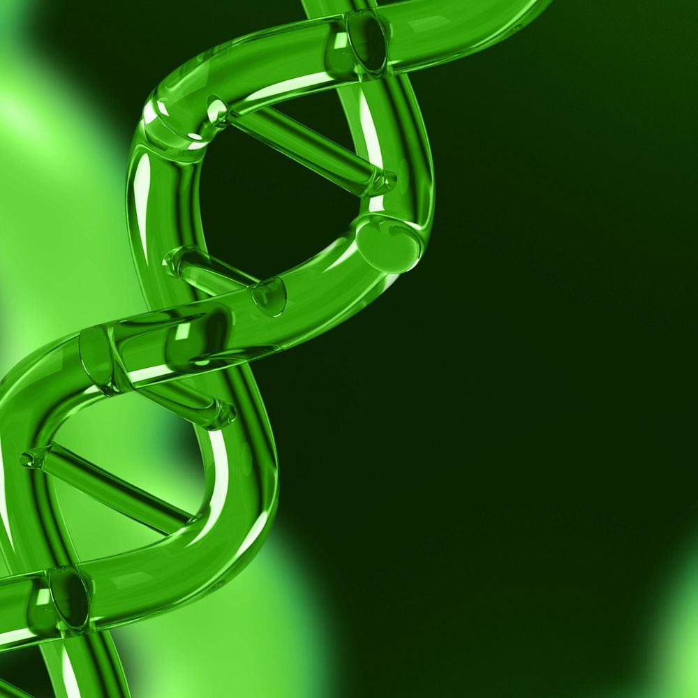 Editable science green DNA background, remix design