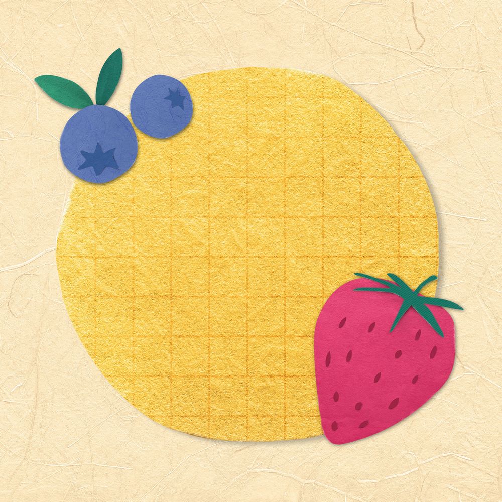 Berry frame editable paper craft background