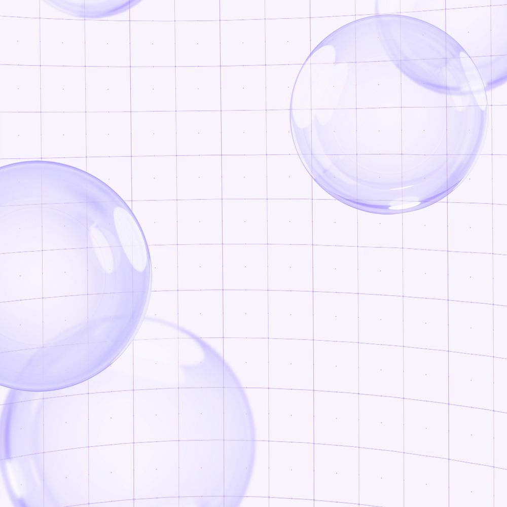 Editable grid purple bubbles design element