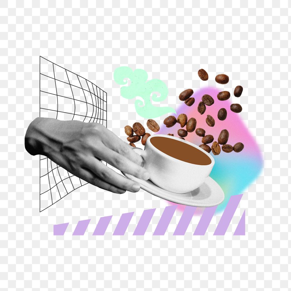 Morning coffee aesthetic png, creative remix, editable design