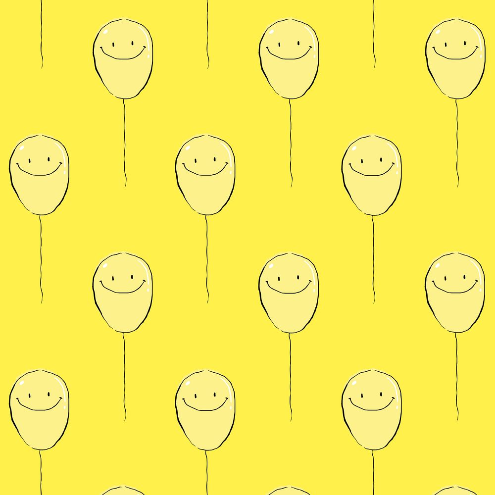 Balloon pattern, yellow background, editable design