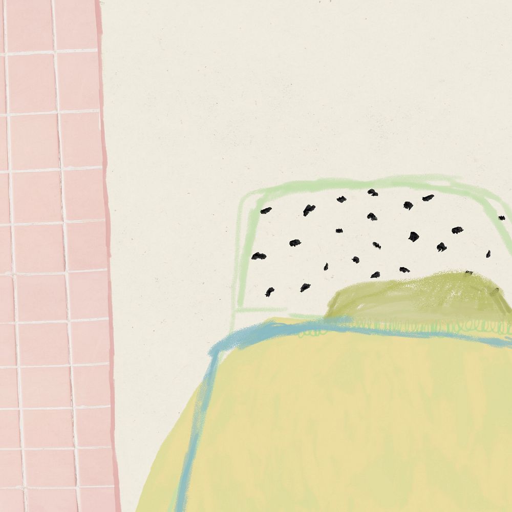 Bedroom hand drawn illustration, editable design