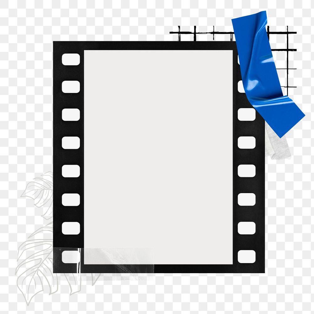 Film frame png editable mockup element, transparent background